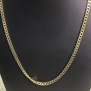💜 New 18k gold filled Cuban link necklace chain 22”